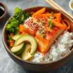 salmon rice bowl