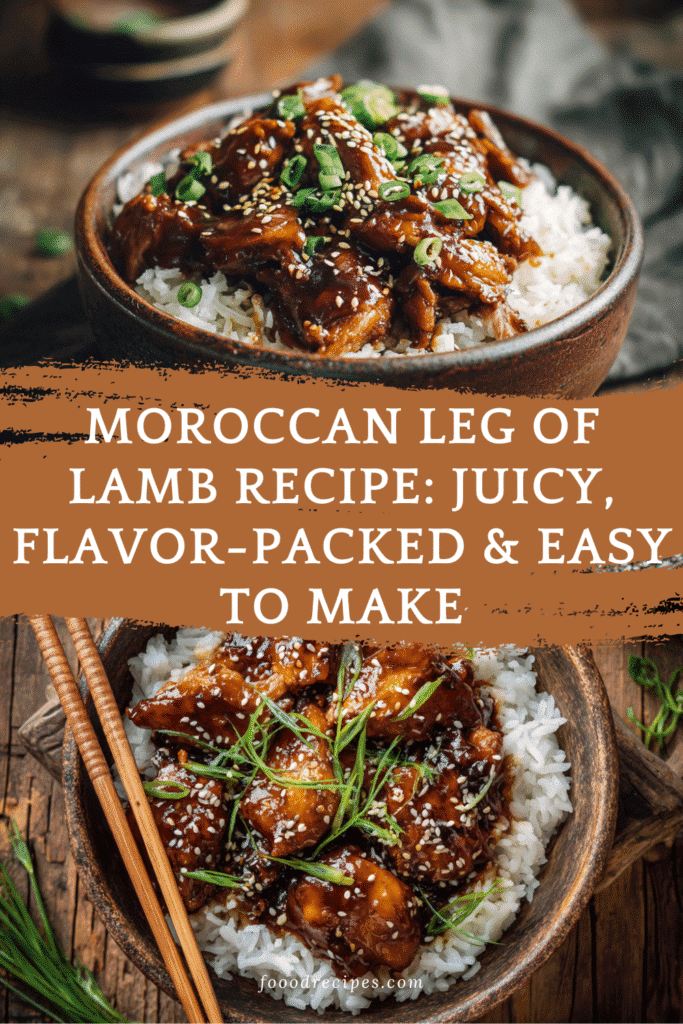 Crockpot Teriyaki Chicken served over white rice in a rustic bowl, topped with sesame seeds and green onions