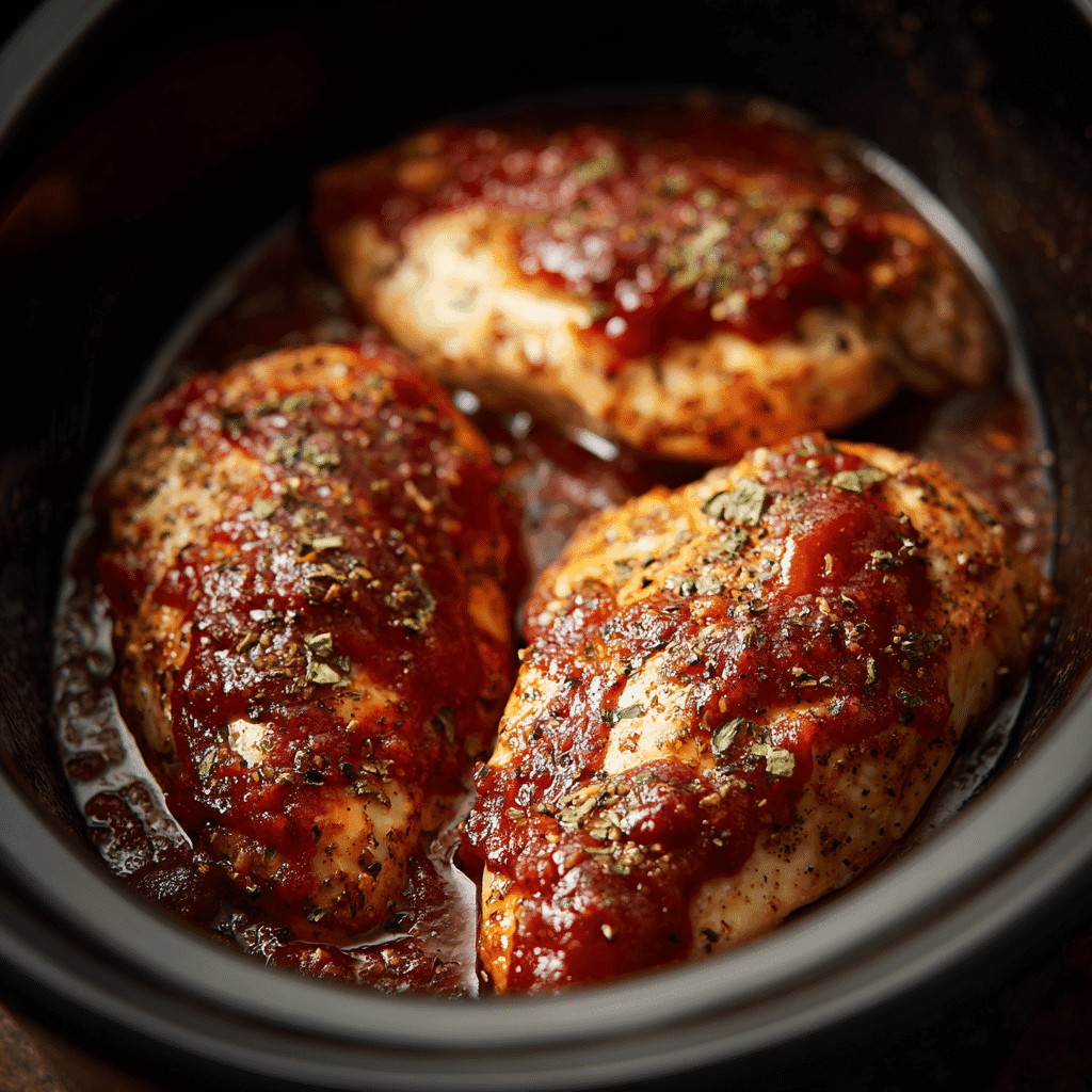 Chicken in slow cooker with BBQ seasoning