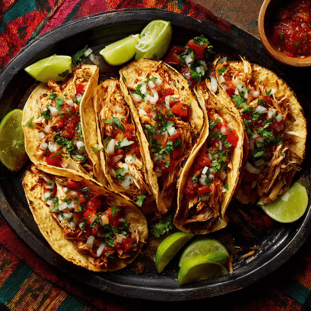 Chicken tacos served family style