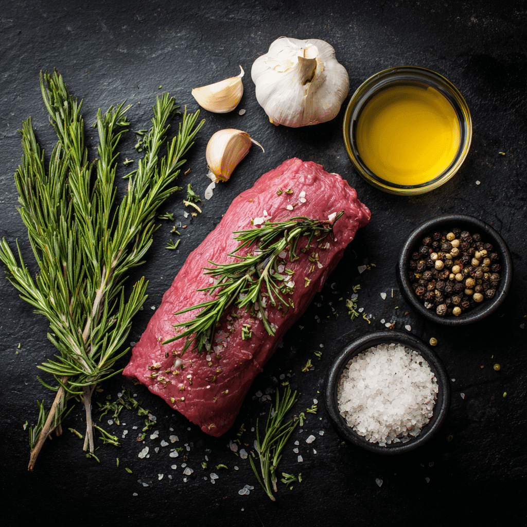 searing beef tenderloin in skillet
