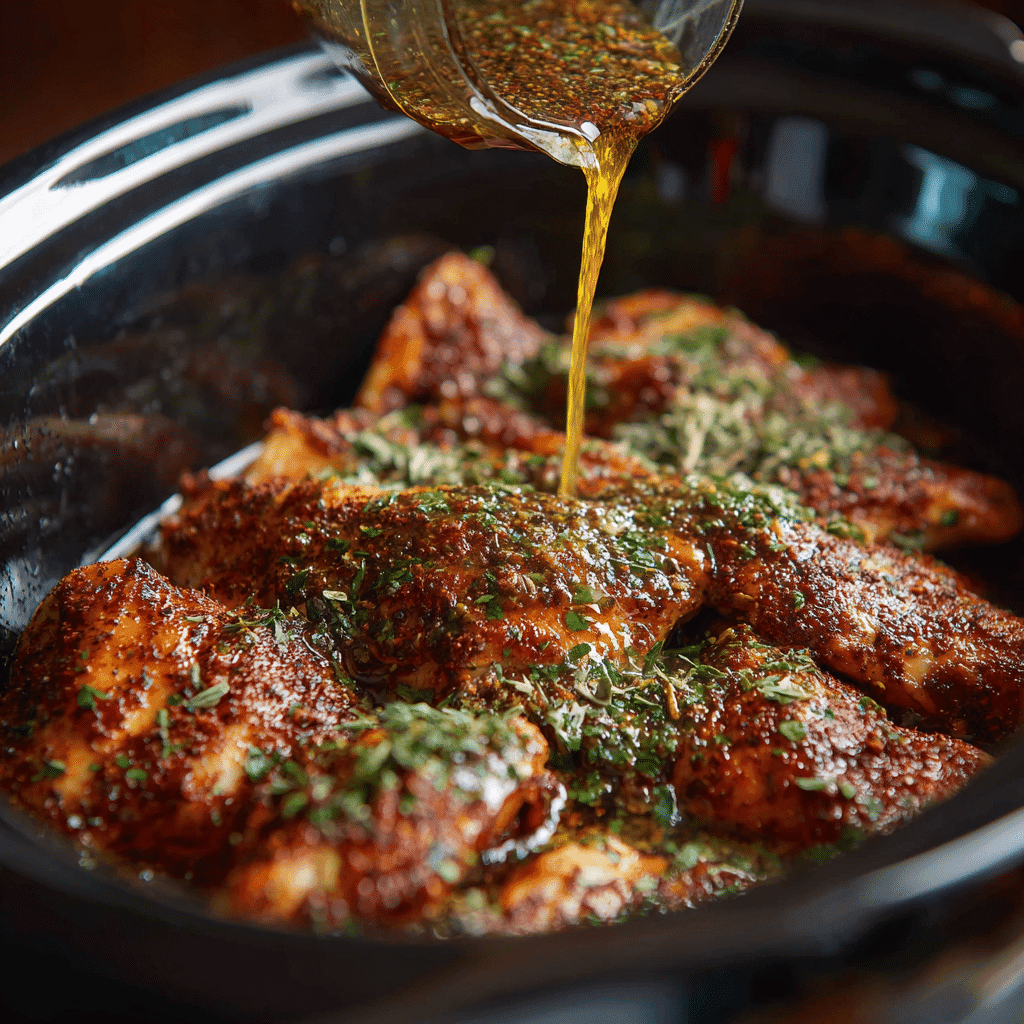 Chicken with honey garlic sauce in slow cooker