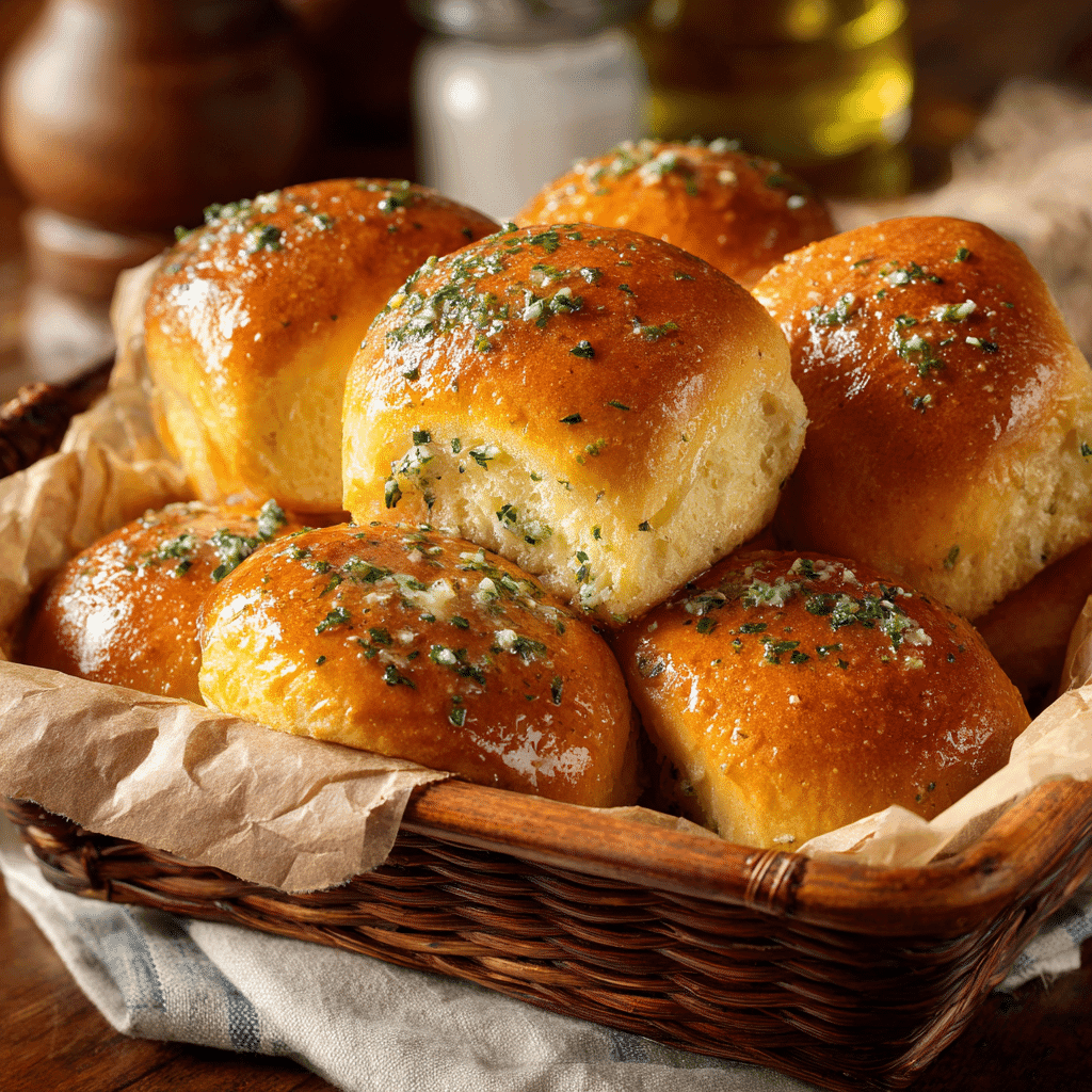 Garlic Butter Dinner Rolls with Fresh Herbs