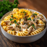 Million Dollar Chicken Crockpot Pasta in bowl