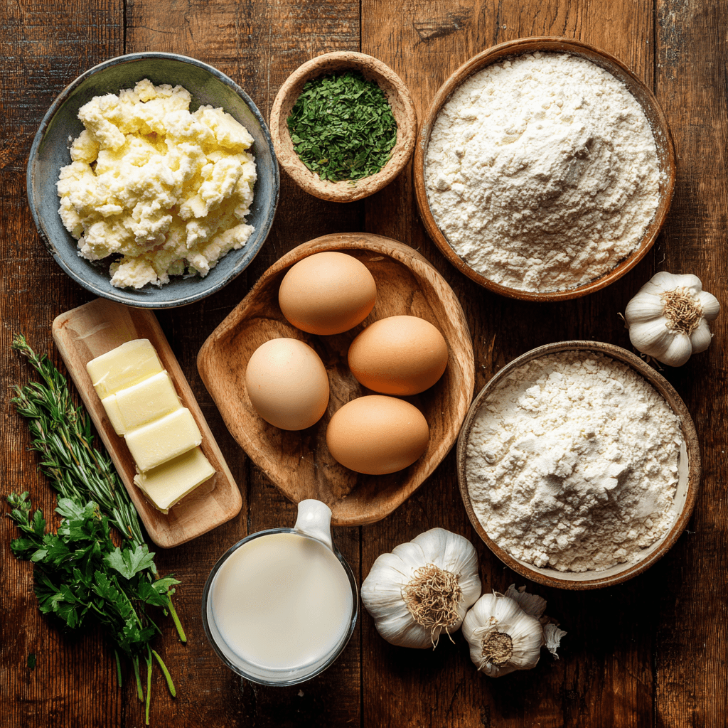 Ingredients for Garlic Butter Dinner Rolls