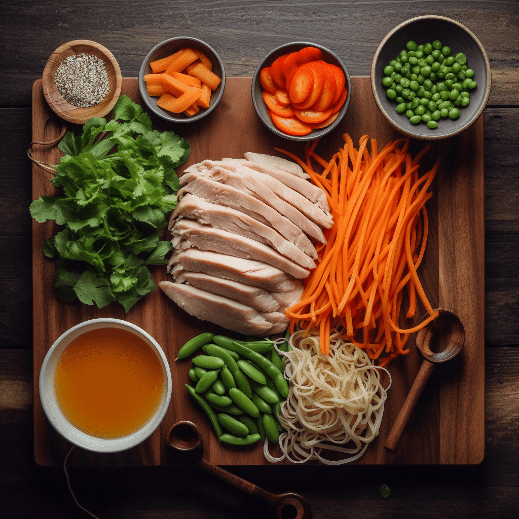 Ingredients for High-Protein Chicken Lo Mein