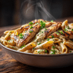 Creamy Cajun Chicken Penne Pasta in Bowl