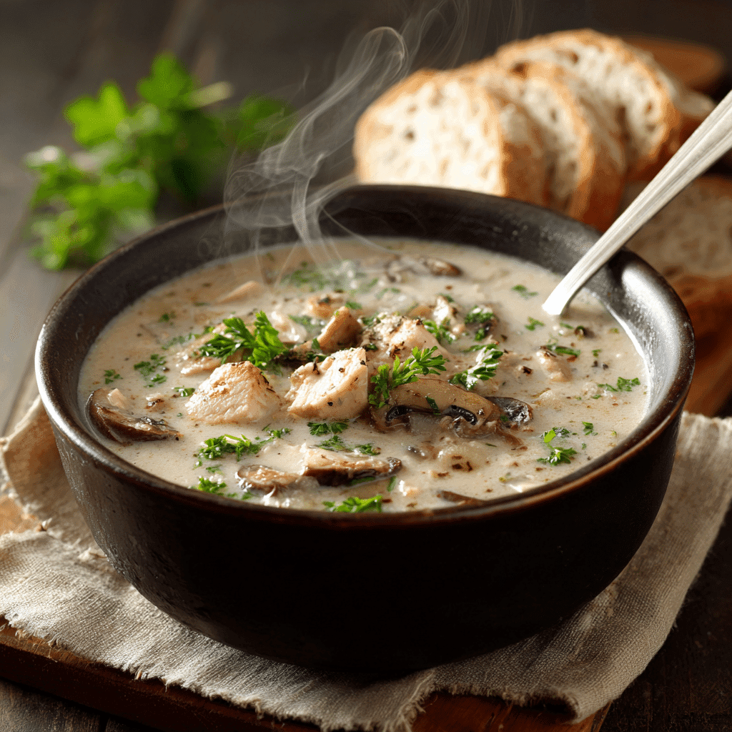 Chicken and Mushroom Cream Soup ready to serve