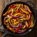 Fast Chicken Fajita Skillet in cast iron pan