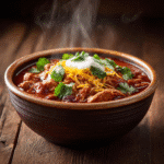 crockpot turkey chili served warm