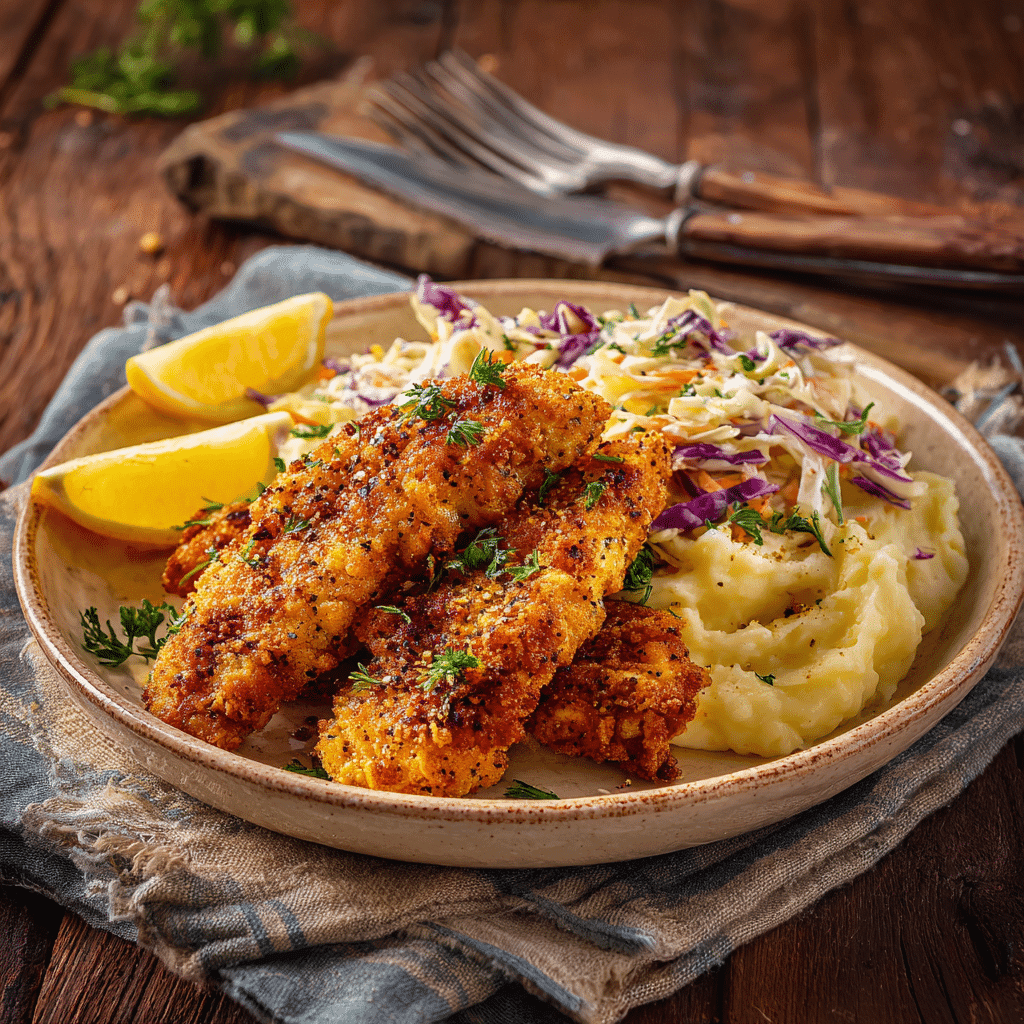 Chicken tenders served with sides