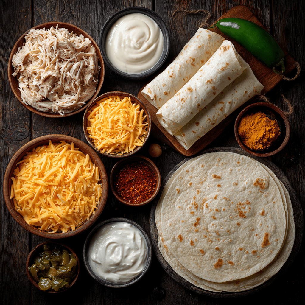 Ingredients for Easy Creamy Chicken Enchiladas
