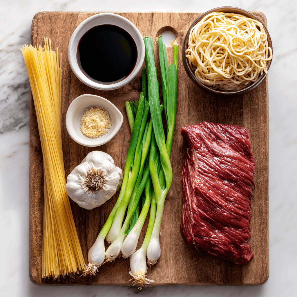 Asian Sesame Beef Noodles ingredients