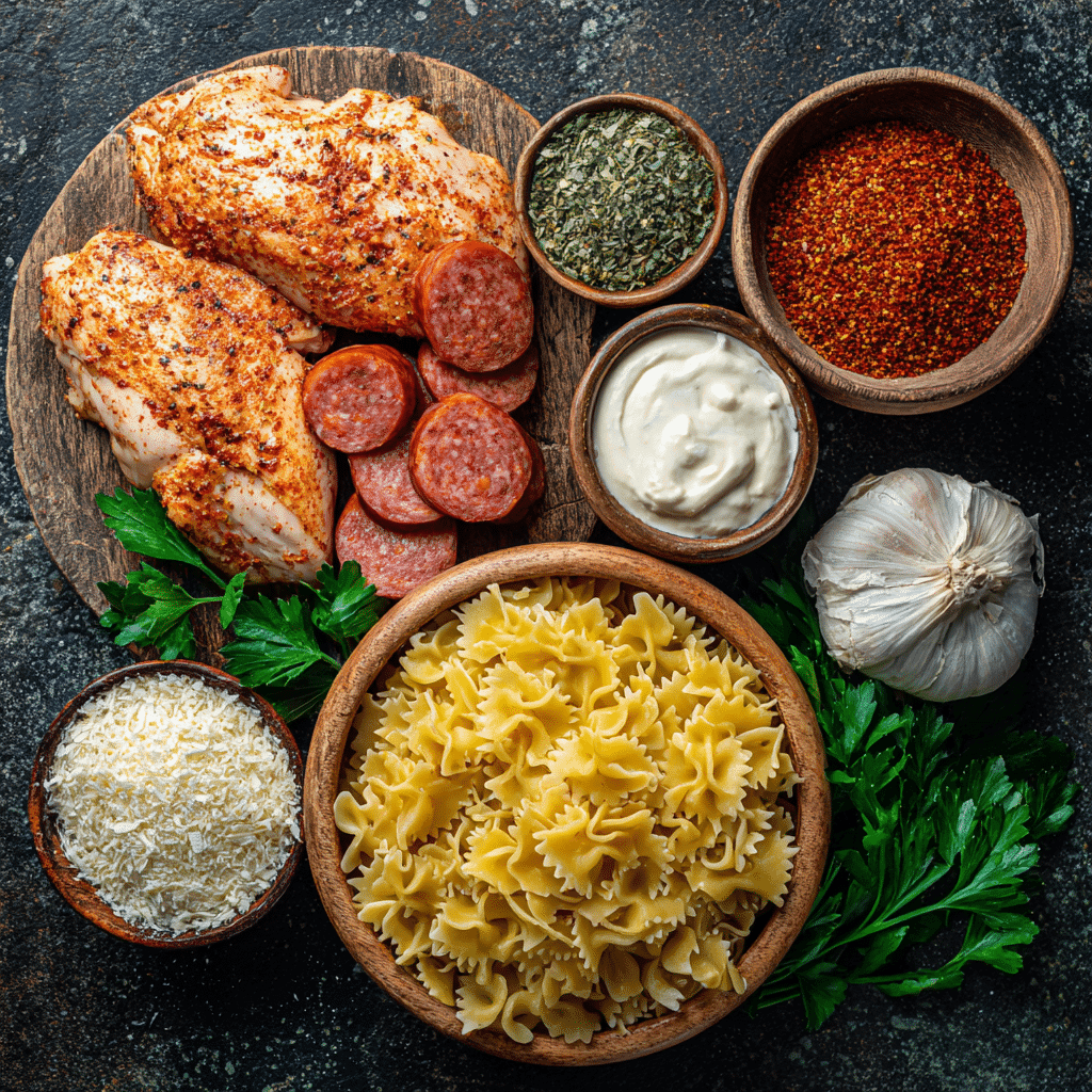 Ingredients for Creamy Cajun Chicken Pasta