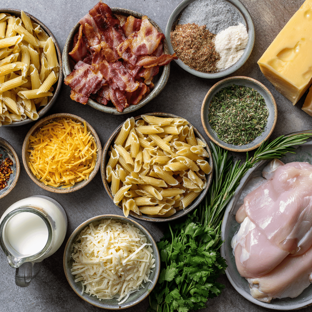 Chicken Bacon Ranch Pasta ingredients