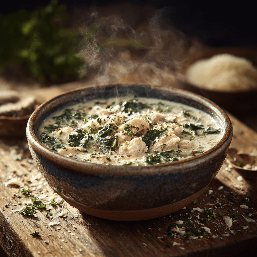 Chicken & Spinach Parmesan Soup