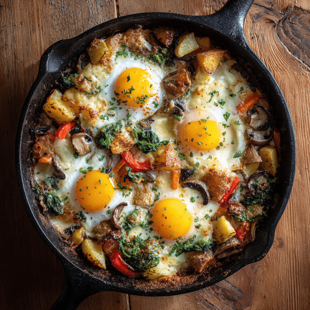 Savory Egg Breakfast Skillet in Cast Iron Pan
