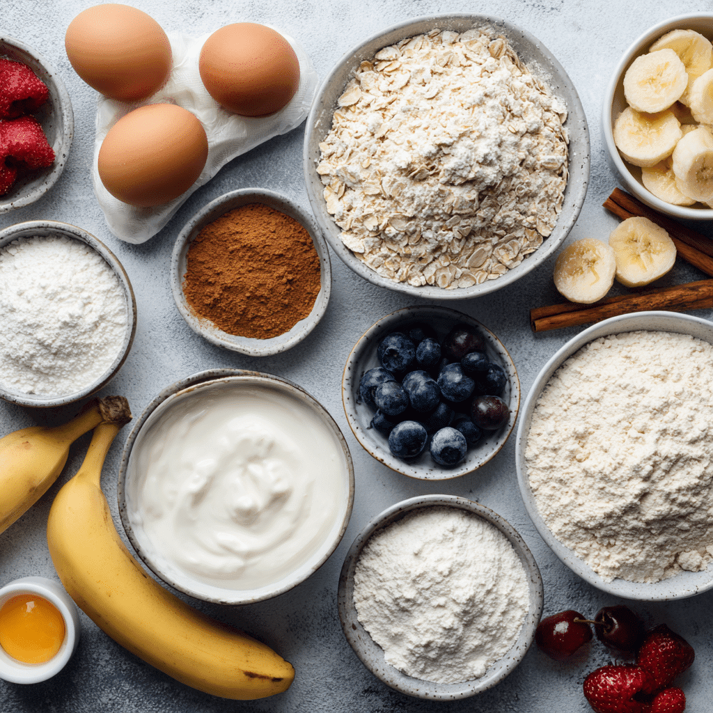 High-Protein Pancake Bowl Meal Prep Ingredients