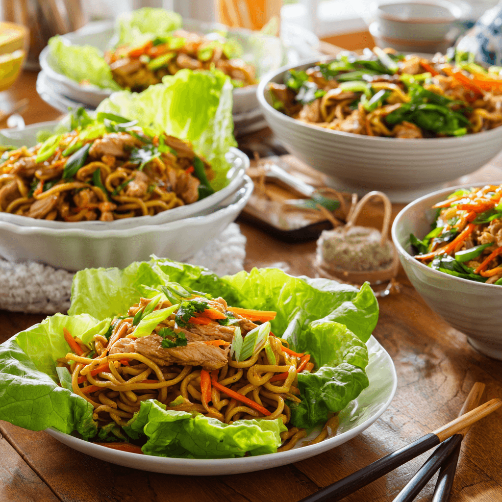 Healthy Chicken Lo Mein served in creative ways