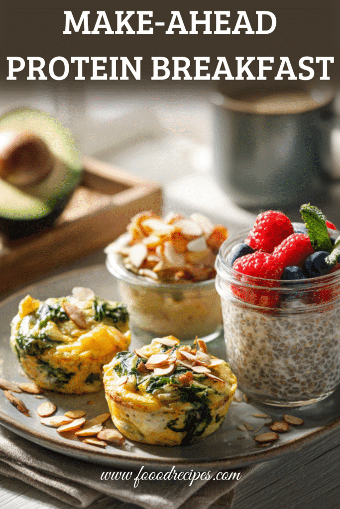 Make-Ahead Protein Breakfast Recipes with egg muffins and chia pudding