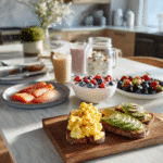 Easy High-Protein Breakfast Recipes served on a modern breakfast table