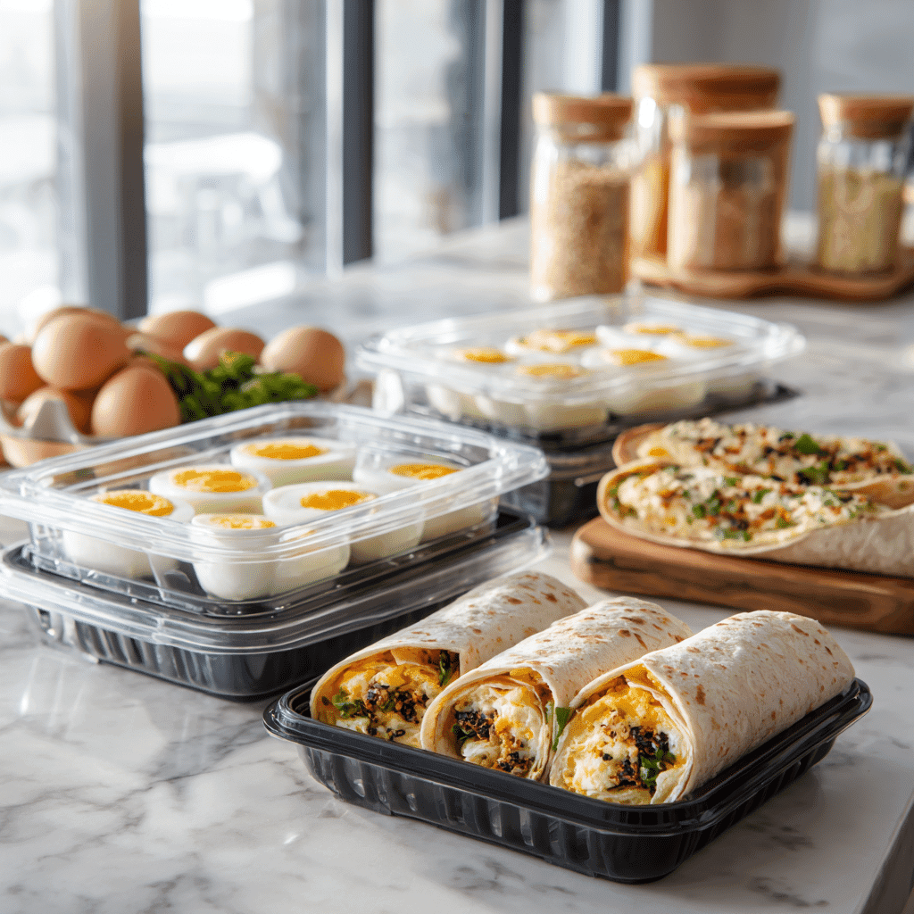 Easy Egg Breakfast for Work meal prep containers