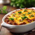 Budget-Friendly Ground Beef Casserole fresh from the oven