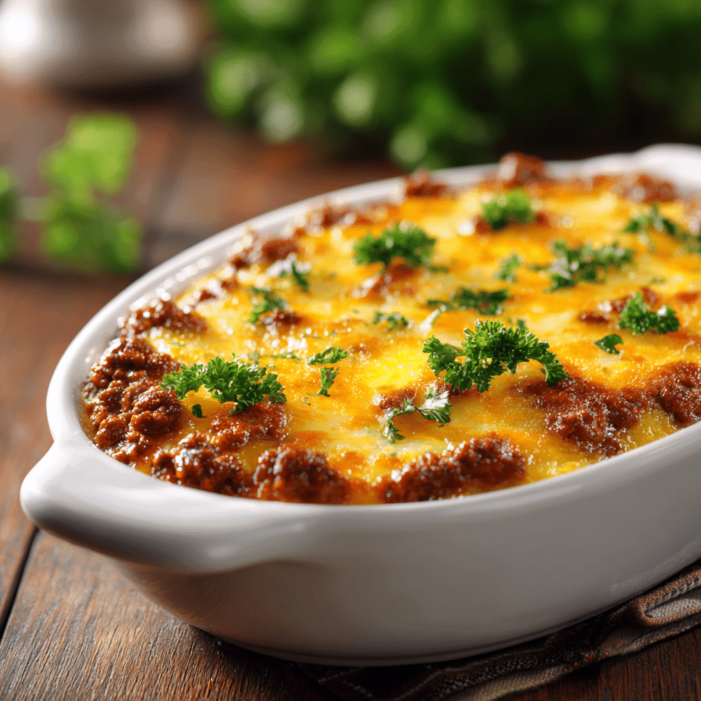 Budget-Friendly Ground Beef Casserole fresh from the oven