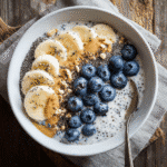 Cottage cheese protein breakfast bowl with fruit and seeds