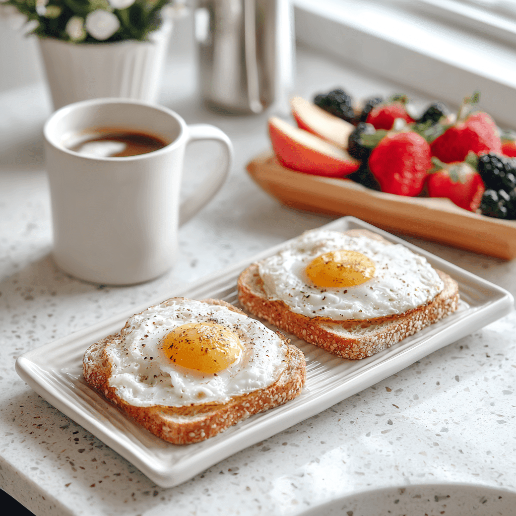 Protein-packed egg toast served with coffee