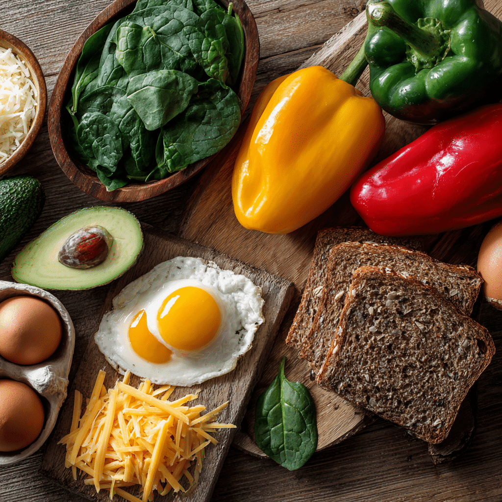 Ingredients for Easy Egg Breakfast for Work