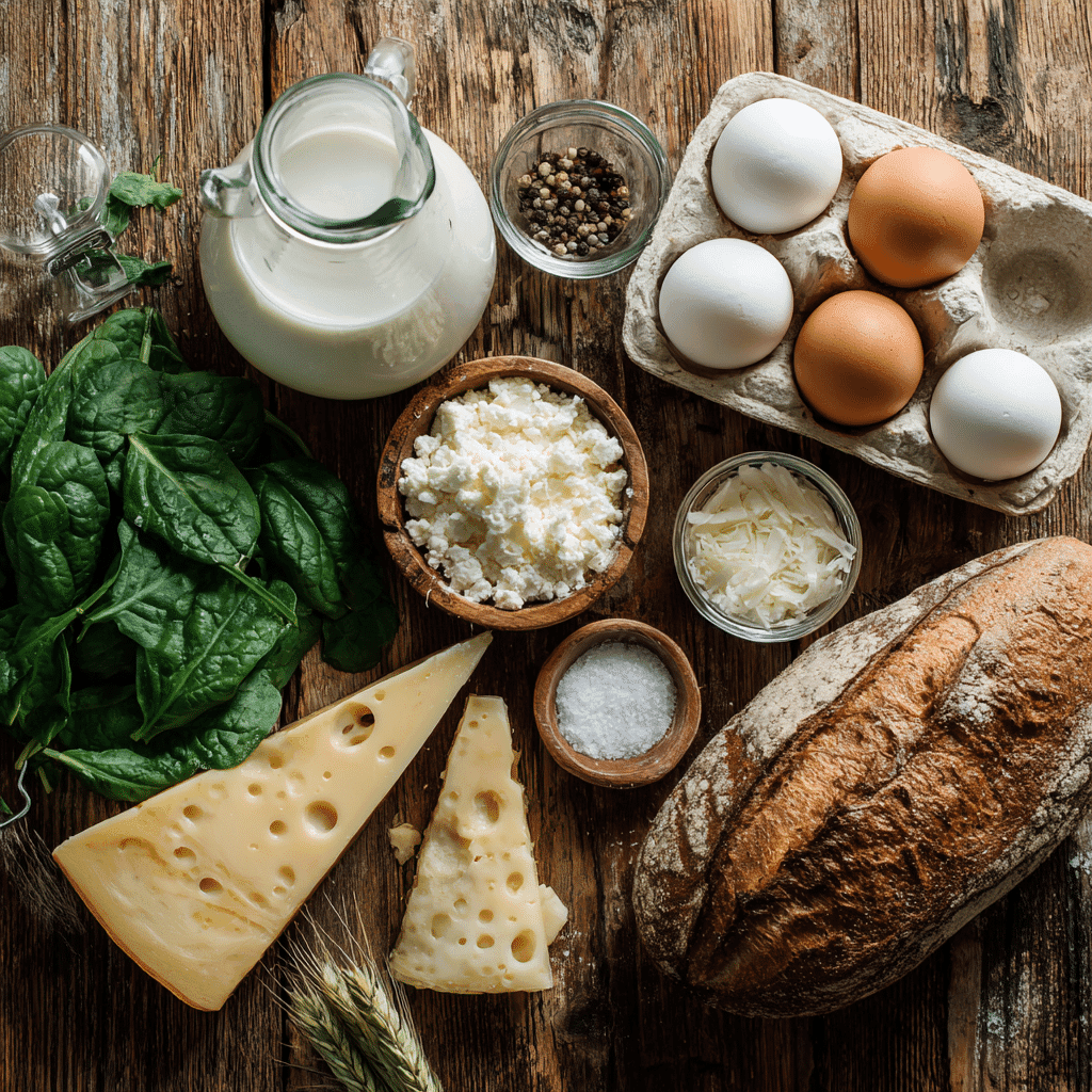 Ingredients for simple egg breakfast ideas