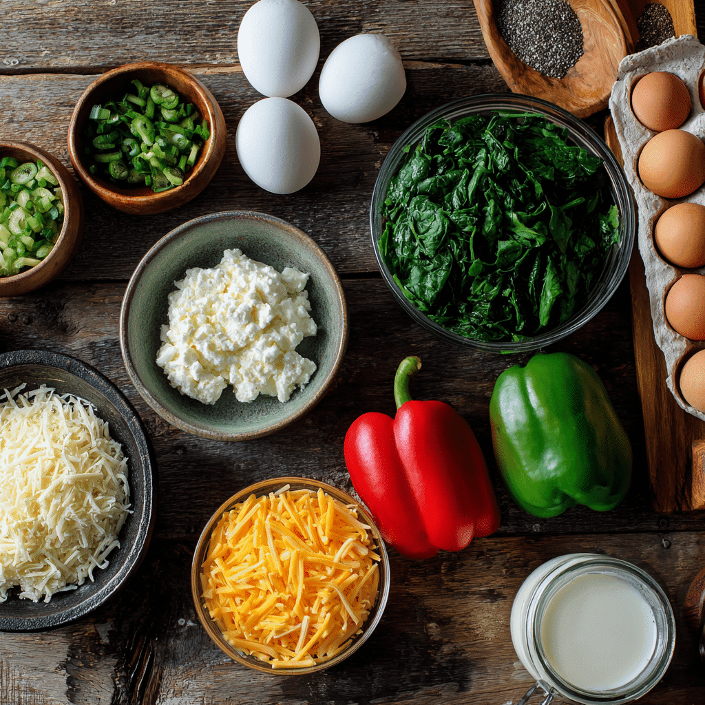 Ingredients for Make-Ahead Savory Breakfast Eggs