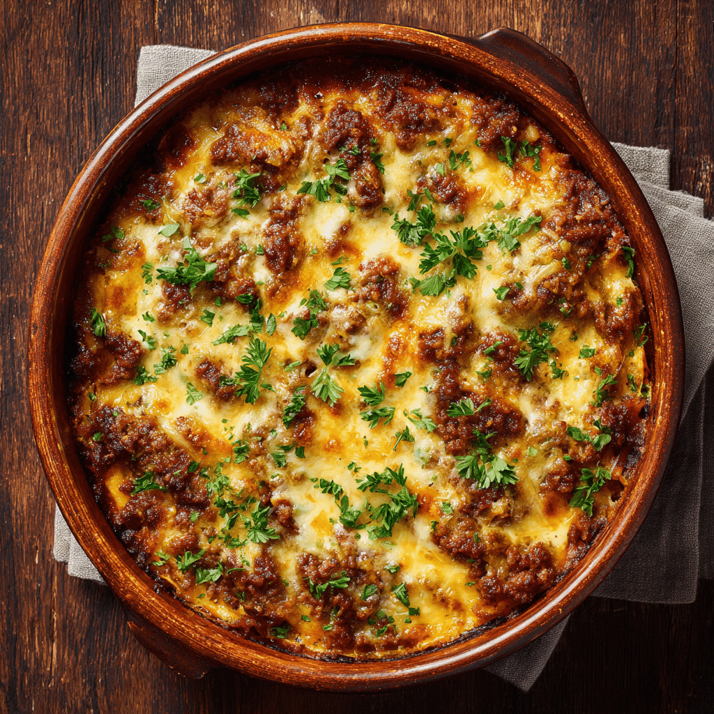 Ground Beef Casserole for Busy Nights fresh from the oven