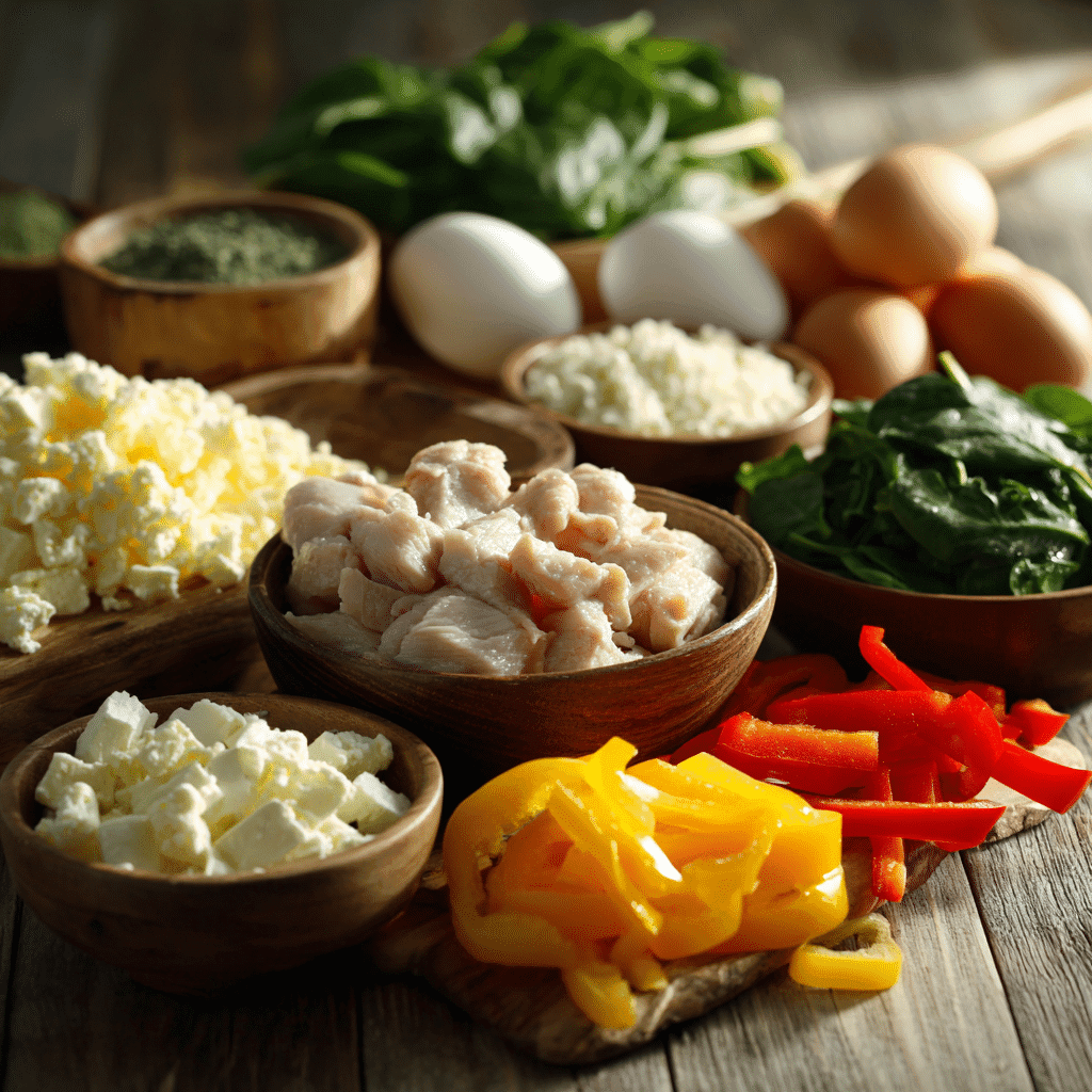 Ingredients for baked protein breakfast recipes