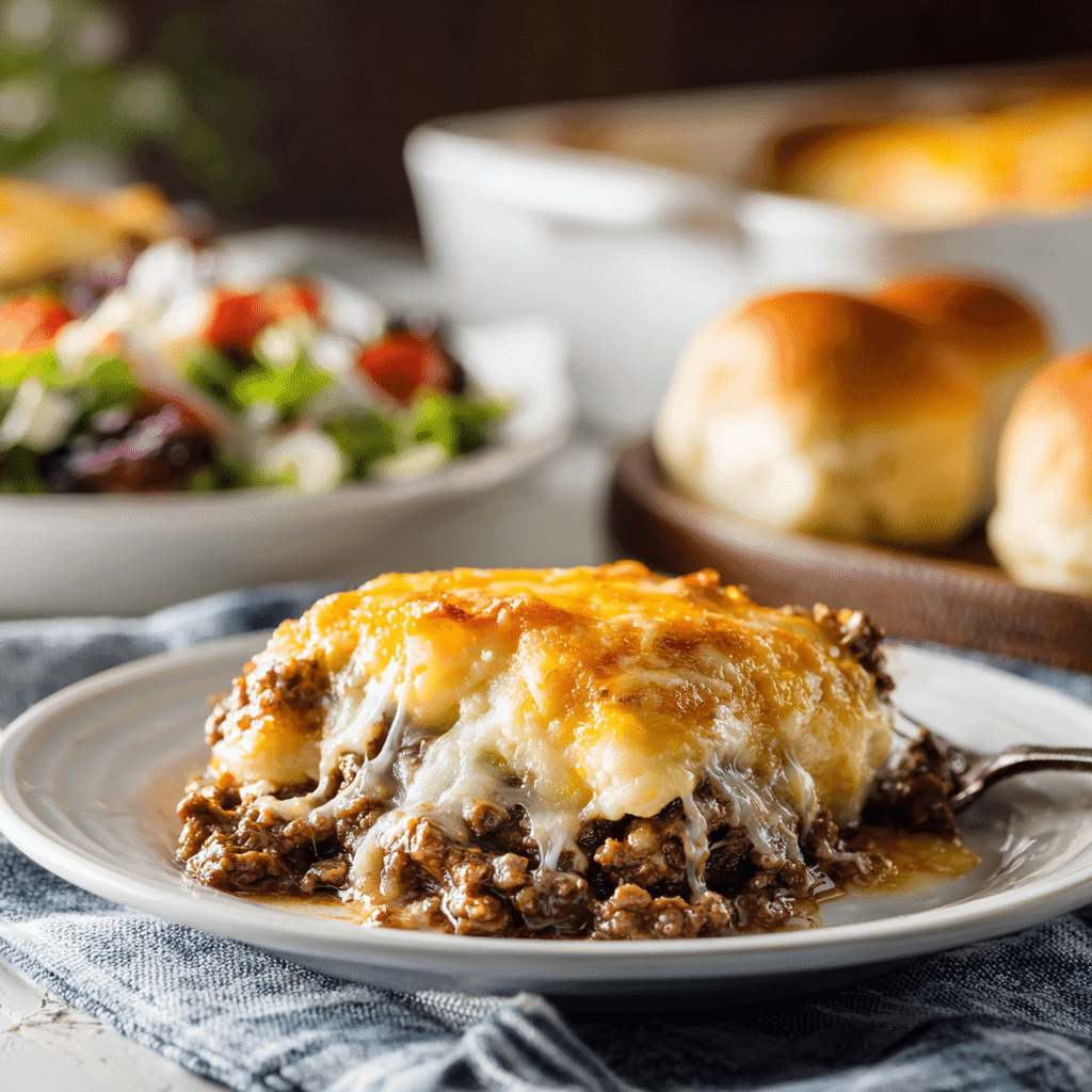 Serving budget-friendly ground beef casserole