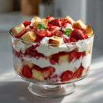 Strawberry Cream Cheese Trifle layered dessert