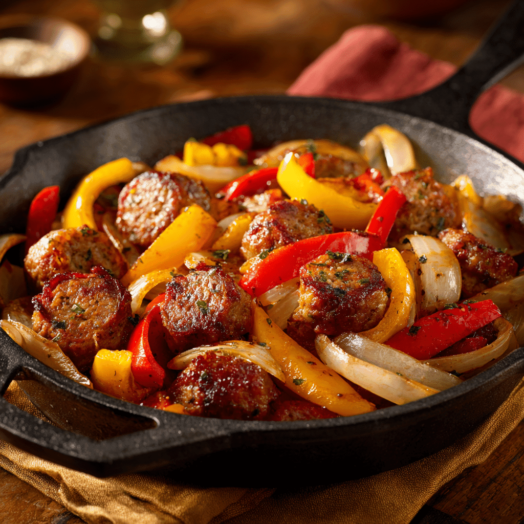 easy sausage and peppers recipe in skillet