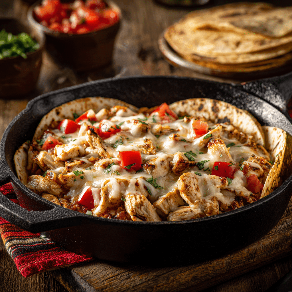 Easy 5 Ingredient Chicken Taco Skillet in pan