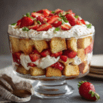 Strawberry Pound Cake Trifle with Whipped Cream layered dessert