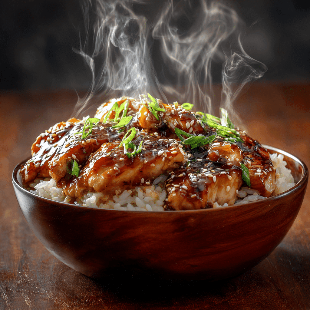 crockpot teriyaki chicken and rice bowl
