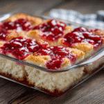 Cherry Pie Filling Angel Food Cake Dessert fresh baked in dish