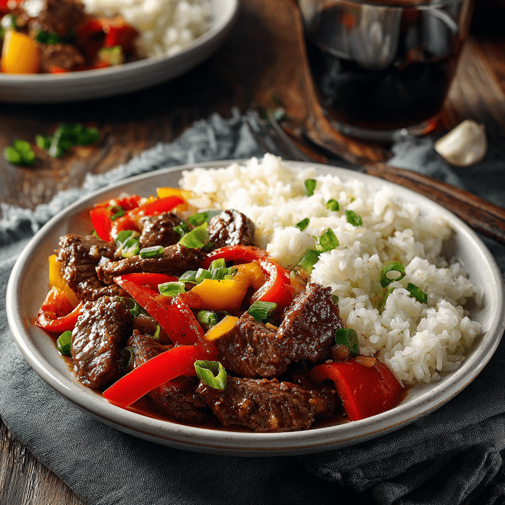 served crock pot pepper steak dump dinner
