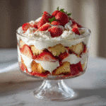 Strawberry Coconut Cream Trifle layered dessert