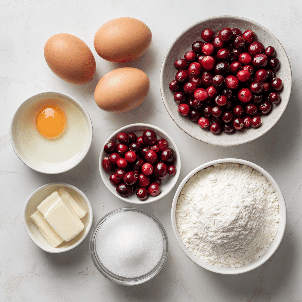 Ingredients for Holiday Cranberry Angel Food Cake Dessert