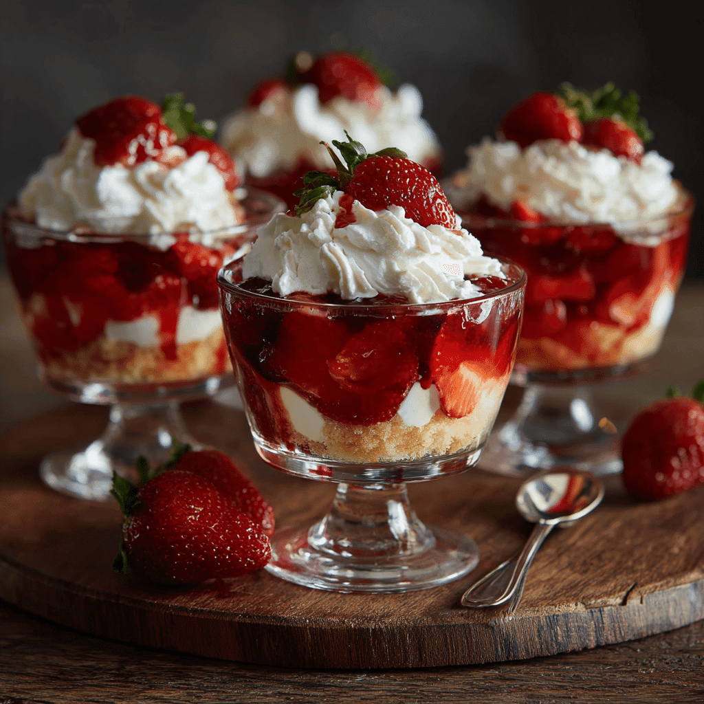 serving strawberry trifle with homemade custard