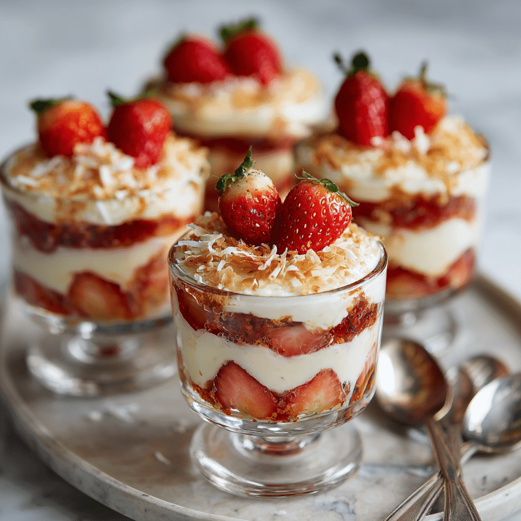Serving Strawberry Coconut Cream Trifle