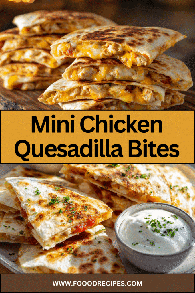 Mini Chicken Quesadilla Bites crispy cheesy easy appetizer recipe
