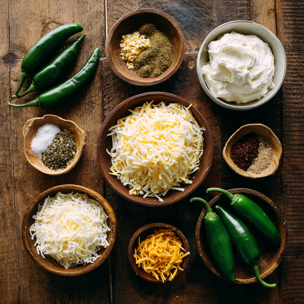 Ingredients for jalapeño popper dip