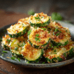 Crispy Parmesan Zucchini Bites golden and crunchy